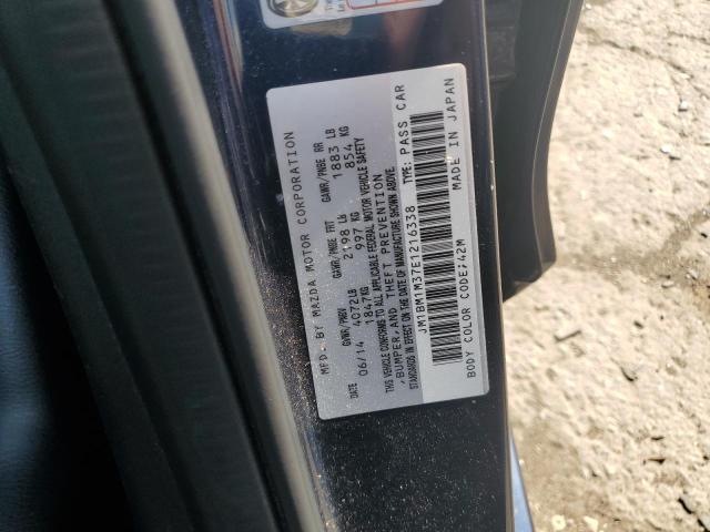 JM1BM1M37E1216338 - 2014 MAZDA 3 GRAND TOURING BLUE photo 12