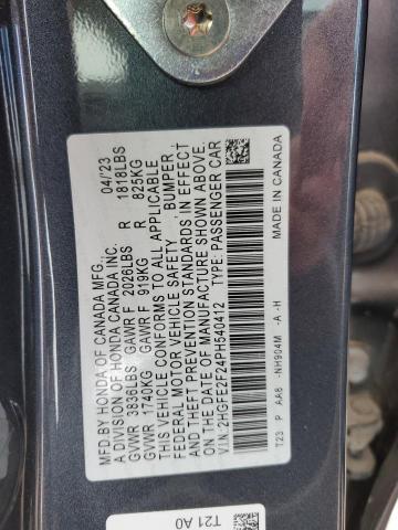 2HGFE2F24PH540412 - 2023 HONDA CIVIC LX GRAY photo 12