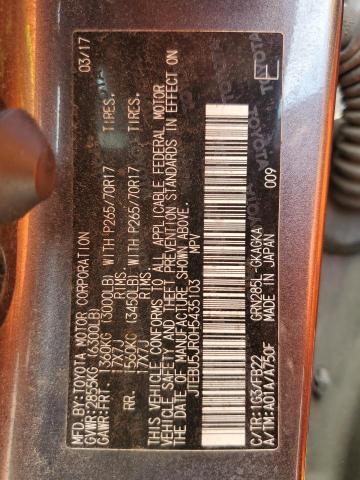 JTEBU5JR0H5435103 - 2017 TOYOTA 4RUNNER SR5/SR5 PREMIUM GRAY photo 13