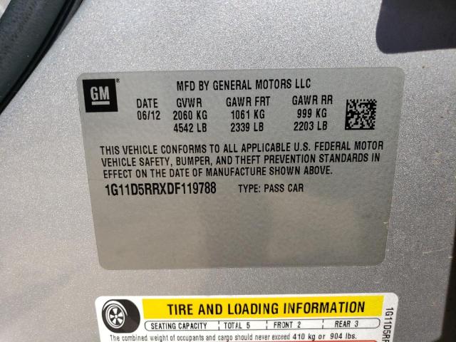 1G11D5RRXDF119788 - 2013 CHEVROLET MALIBU 1LT 蓝色 照片 12