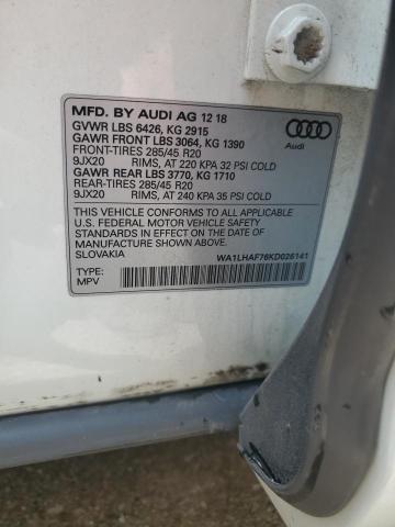 WA1LHAF76KD026141 - 2019 AUDI Q7 PREMIUM PLUS Blanc photo 14