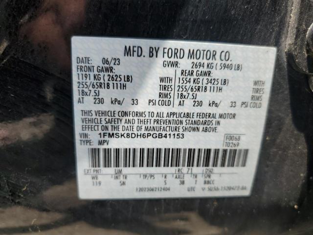 1FMSK8DH6PGB41153 - 2023 FORD EXPLORER XLT 黑色 照片 14