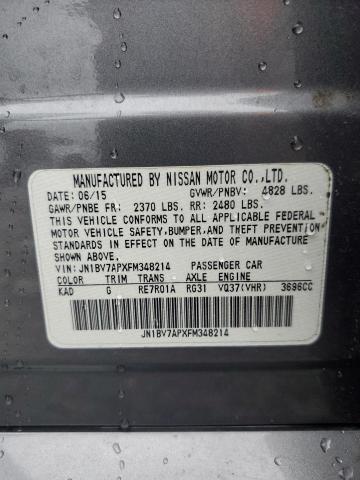 JN1BV7APXFM348214 - 2015 INFINITI Q50 BASE 灰色 照片 12