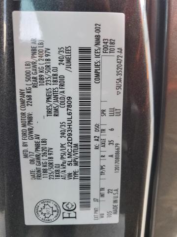 5LMCJ2D93HUL67809 - 2017 LINCOLN MKC SELECT 灰色 照片 13