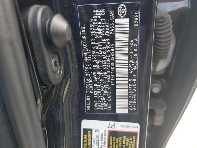 4T1BF1FK6HU388972 - 2017 TOYOTA CAMRY LE 黑色 照片 12
