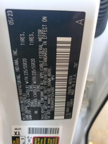 5TDKDRAH2PS044997 - 2023 TOYOTA HIGHLANDER L WHITE photo 13