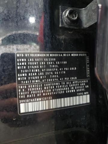 3VV2B7AX5MM128133 - 2021 VOLKSWAGEN TIGUAN SE 黑色 照片 13