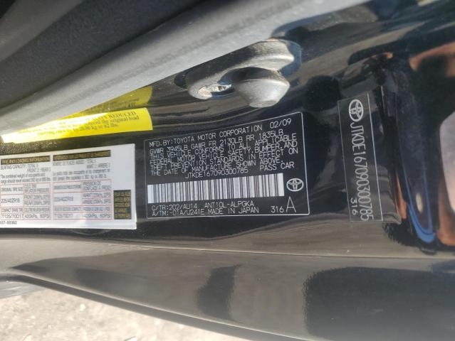 JTKDE167090300785 - 2009 TOYOTA SCION TC BLACK photo 12