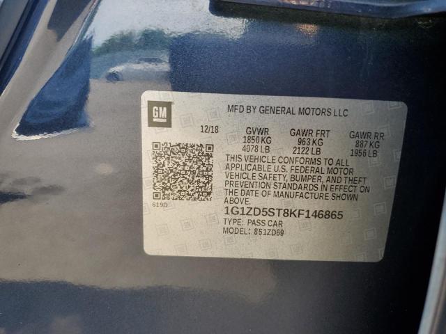 1G1ZD5ST8KF146865 - 2019 CHEVROLET MALIBU LT BLUE photo 12