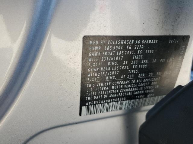 WVGBV7AX0HK044283 - 2017 VOLKSWAGEN TIGUAN S SILVER photo 13