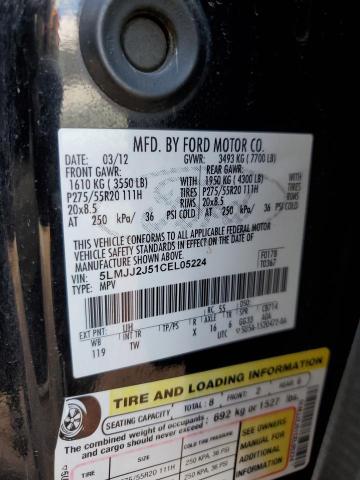 5LMJJ2J51CEL05224 - 2012 LINCOLN NAVIGATOR შავი ფოტო 14