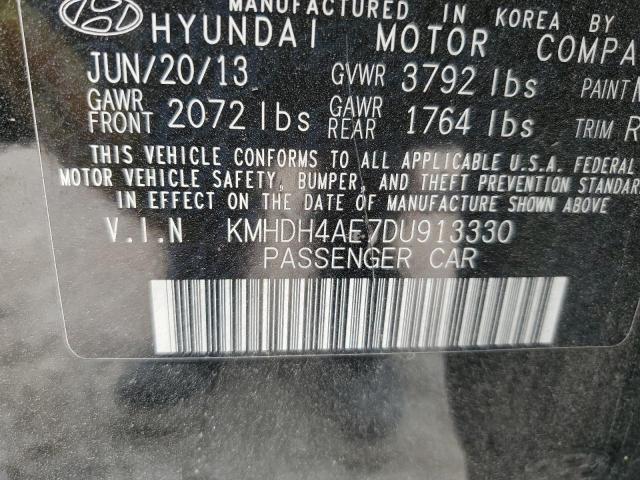 KMHDH4AE7DU913330 - 2013 HYUNDAI ELANTRA GLS BLACK photo 13