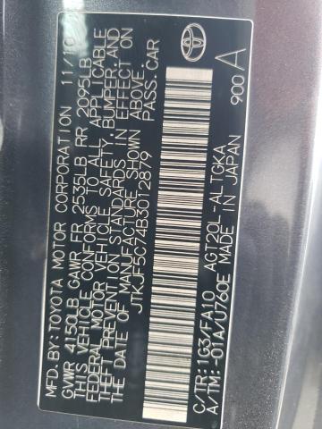 JTKJF5C74B3012879 - 2011 TOYOTA SCION TC 灰色 照片 12