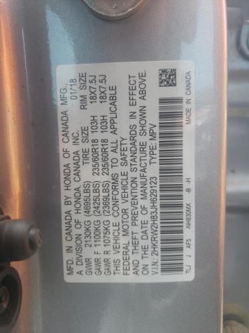 2HKRW2H83JH629123 - 2018 HONDA CR-V EXL SILVER photo 13