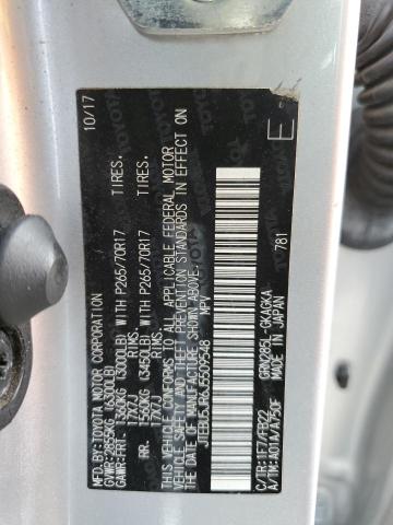 JTEBU5JR6J5509548 - 2018 TOYOTA 4RUNNER SR5/SR5 PREMIUM SILVER photo 13