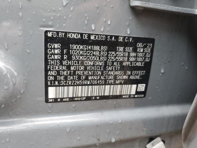 3CZRZ2H59RM706459 - 2024 HONDA HR-V SPORT GRAY photo 13