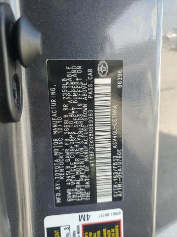 4T1BF3EK6BU669383 - 2011 TOYOTA CAMRY BASE GRAY photo 12