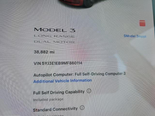 5YJ3E1EB9MF860114 - 2021 TESLA MODEL 3 Kırmızı fotoğraf 9