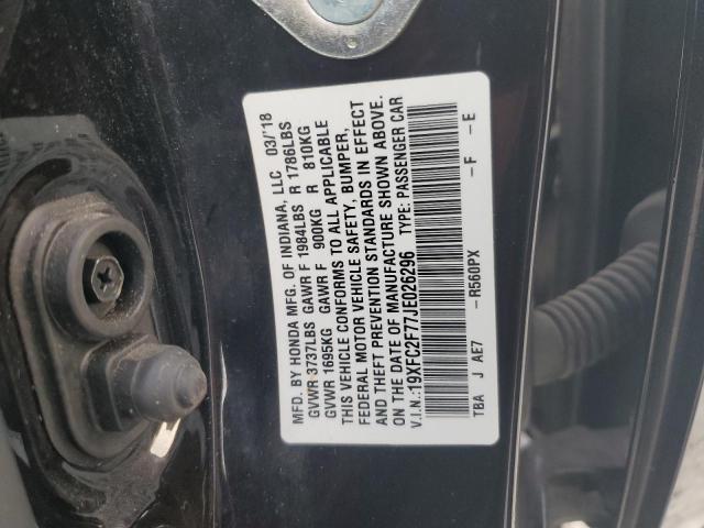 19XFC2F77JE026296 - 2018 HONDA CIVIC EX Schwarz Foto 12