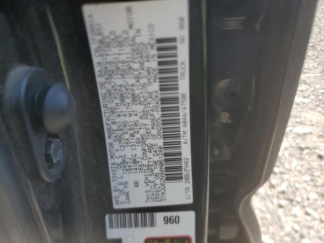 3TMJU62N98M061280 - 2008 TOYOTA TACOMA DOUBLE CAB PRERUNNER BLACK photo 12