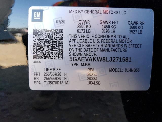 5GAEVAKW8LJ271581 - 2020 BUICK ENCLAVE ESSENCE 黑色 照片 14