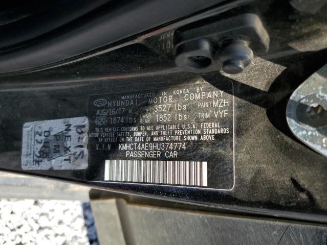 KMHCT4AE9HU374774 - 2017 HYUNDAI ACCENT SE BLACK photo 12