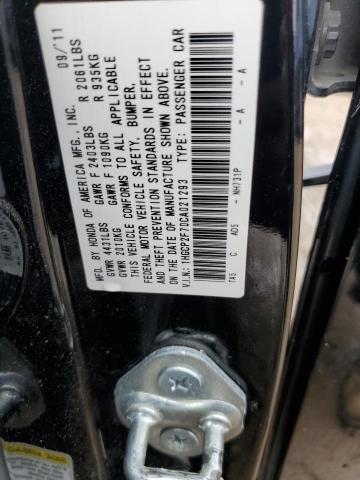 1HGCP2F70CA021293 - 2012 HONDA ACCORD EX BLACK photo 12