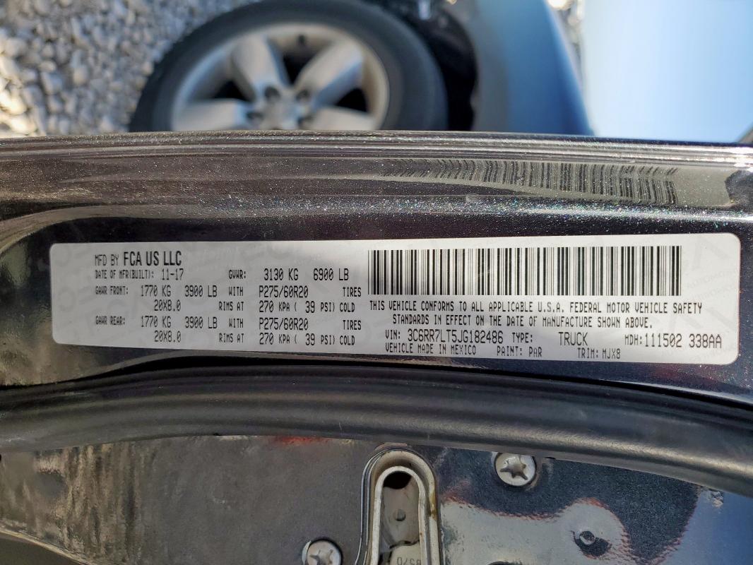 3C6RR7LT5JG182486 - 2018 RAM 1500 SLT CHARCOAL photo 13