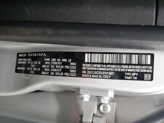 ZACCJBCBXJPH13907 - 2018 JEEP RENEGADE TRAILHAWK Silber Foto 13