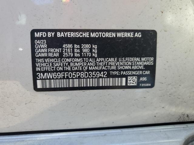 3MW69FF05P8D35942 - 2023 BMW 330I WHITE photo 12