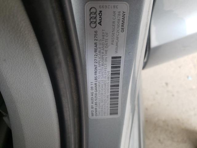 WAUHGAFC2CN048786 - 2012 AUDI A6 PRESTIGE GRAY photo 12