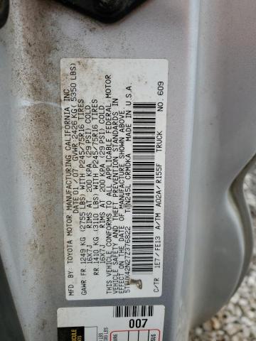 5TEUX42N27Z376822 - 2007 TOYOTA TACOMA ACCESS CAB ვერცხლისფერი ფოტო 12