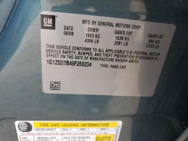 1G1ZG57B49F260234 - 2009 CHEVROLET MALIBU LS ტალღისფერი ფოტო 12