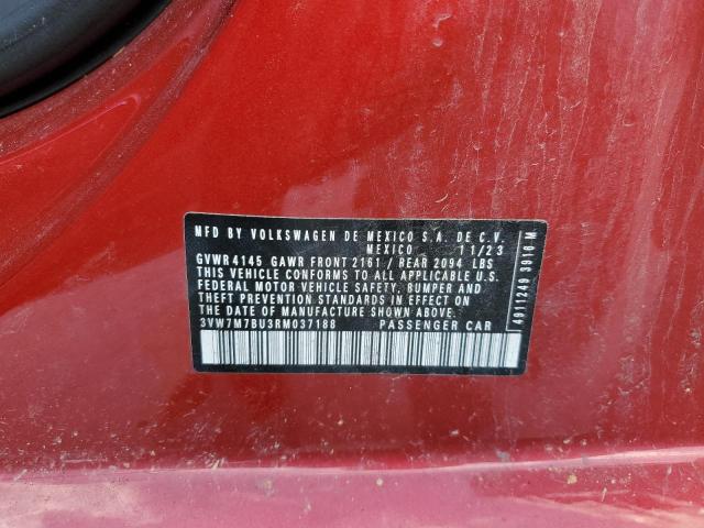 3VW7M7BU3RM037188 - 2024 VOLKSWAGEN JETTA SE 红色 照片 12