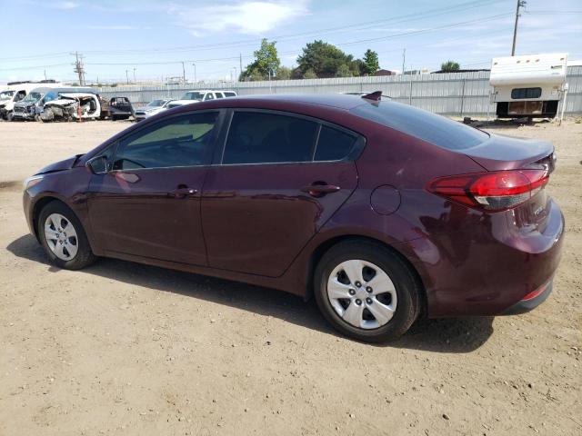 3KPFK4A7XHE129776 - 2017 KIA FORTE LX BURGUNDY photo 2