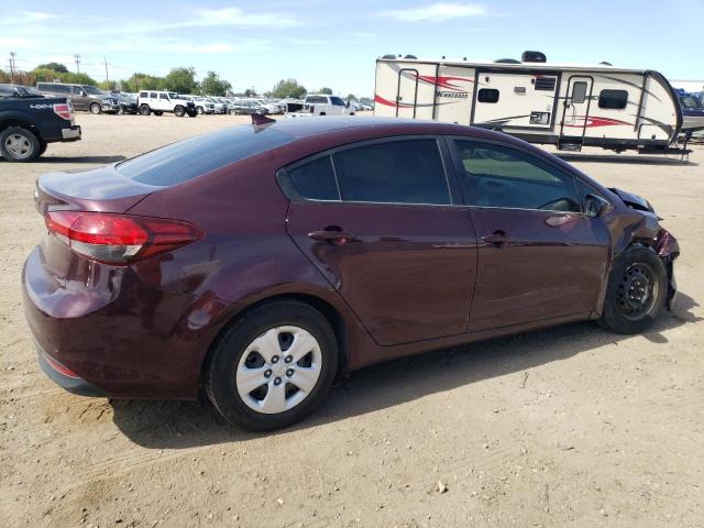 3KPFK4A7XHE129776 - 2017 KIA FORTE LX BURGUNDY photo 3