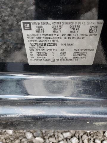 3GCPCREC2FG202386 - 2015 CHEVROLET SILVERADO C1500 LT 黑色 照片 12