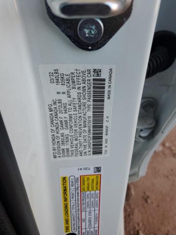 2HGFE2F59NH575518 - 2022 HONDA CIVIC SPORT WHITE photo 12