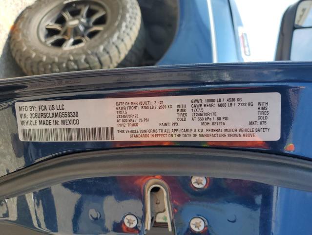 3C6UR5CLXMG558330 - 2021 RAM 2500 TRADESMAN ლურჯი ფოტო 13