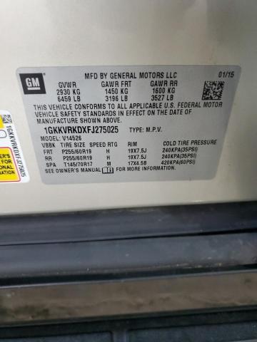 1GKKVRKDXFJ275025 - 2015 GMC ACADIA SLT-1 TAN photo 13