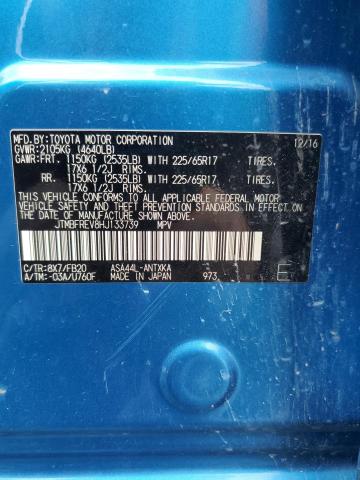 JTMBFREV8HJ133739 - 2017 TOYOTA RAV4 LE BLUE photo 13