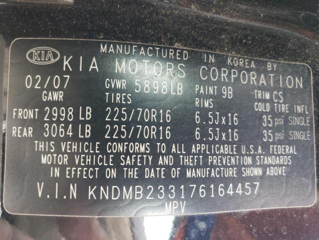 KNDMB233176164457 - 2007 KIA SEDONA EX BLACK photo 13