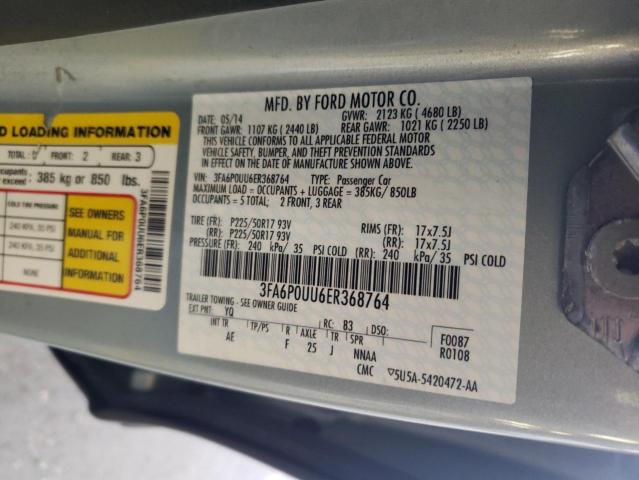 3FA6P0UU6ER368764 - 2014 FORD FUSION S HYBRID BLUE photo 12