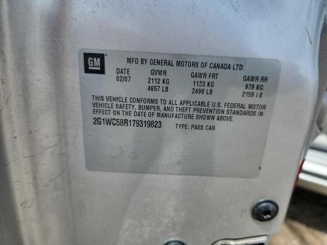 2G1WC58R179319823 - 2007 CHEVROLET IMPALA LT GRAY photo 12