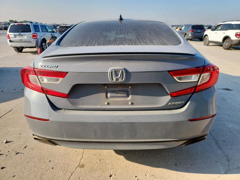 1HGCV1F30NA021455 - 2022 HONDA ACCORD SPORT GRAY photo 6