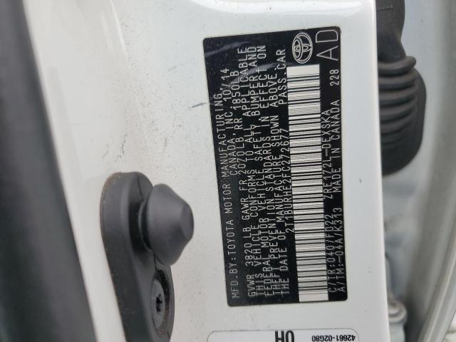 2T1BURHE2FC272677 - 2015 TOYOTA COROLLA L 白色 照片 12