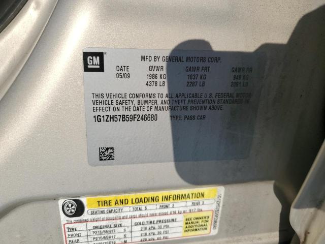 1G1ZH57B59F246680 - 2009 CHEVROLET MALIBU 1LT 金色 照片 12