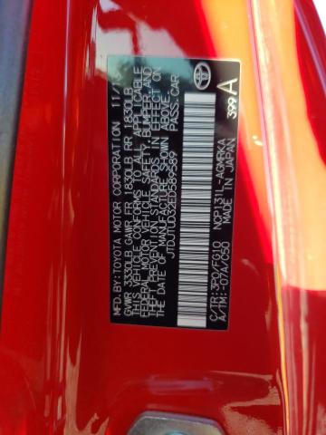 JTDJTUD32ED589589 - 2014 TOYOTA YARIS RED photo 12