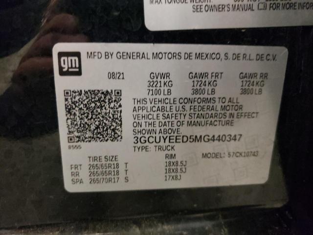 3GCUYEED5MG440347 - 2021 CHEVROLET SILVERADO K1500 RST BLACK photo 13