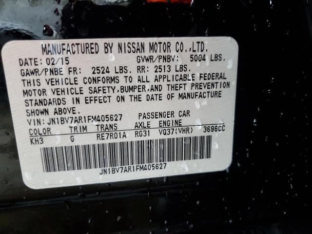 JN1BV7AR1FM405627 - 2015 INFINITI Q50 BASE BLACK photo 12